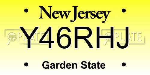Y46RHJ New Jersey License Plate