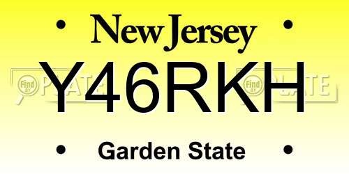 Y46RKH New Jersey License Plate