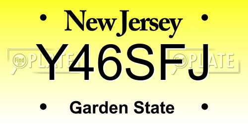 Y46SFJ New Jersey License Plate
