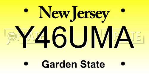 Y46UMA New Jersey License Plate