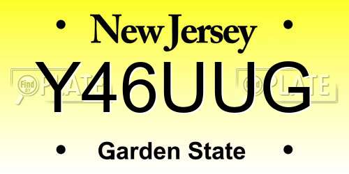 Y46UUG New Jersey License Plate