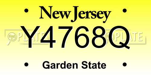 Y4768Q New Jersey License Plate