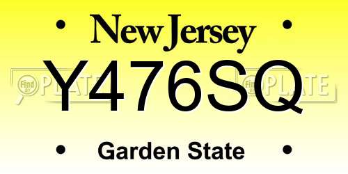 Y476SQ New Jersey License Plate