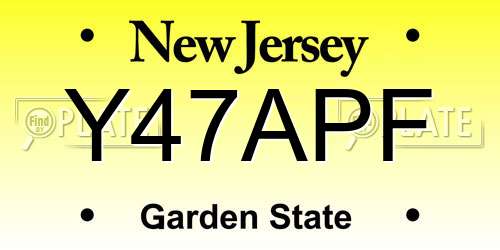 Y47APF New Jersey License Plate