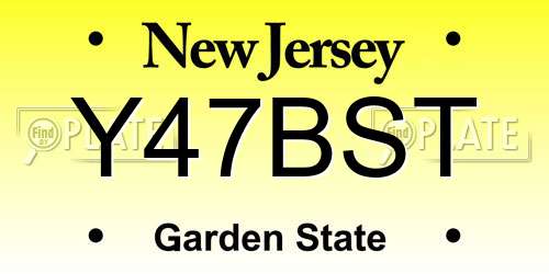 Y47BST New Jersey License Plate