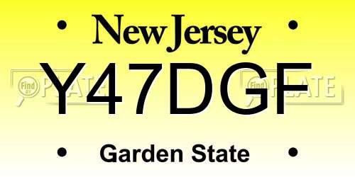 Y47DGF New Jersey License Plate