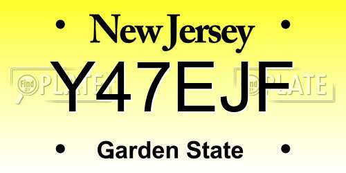 Y47EJF New Jersey License Plate