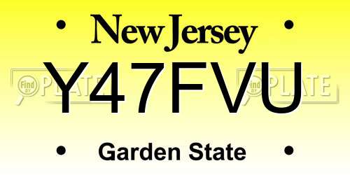 Y47FVU New Jersey License Plate