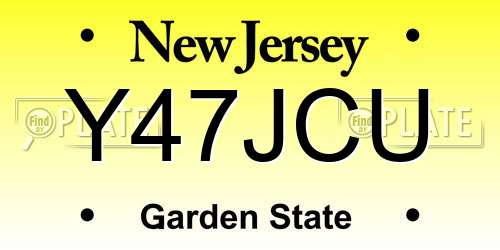 Y47JCU New Jersey License Plate