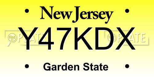 Y47KDX New Jersey License Plate