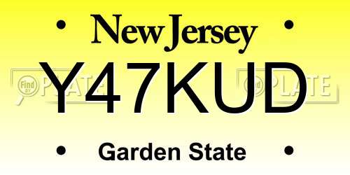 Y47KUD New Jersey License Plate