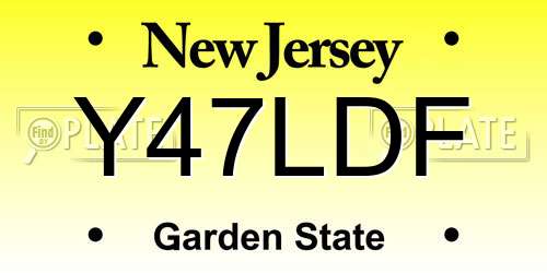 Y47LDF New Jersey License Plate