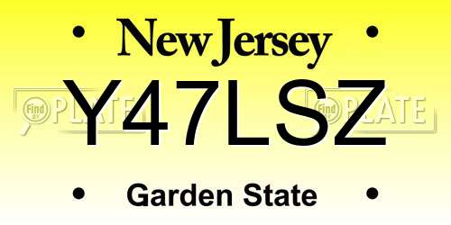Y47LSZ New Jersey License Plate