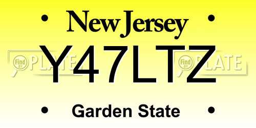 Y47LTZ New Jersey License Plate
