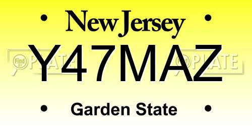 Y47MAZ New Jersey License Plate