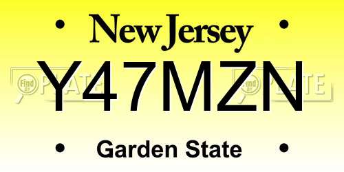 Y47MZN New Jersey License Plate
