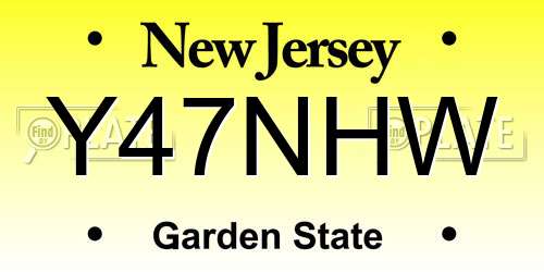 Y47NHW New Jersey License Plate
