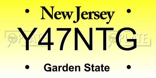 Y47NTG New Jersey License Plate