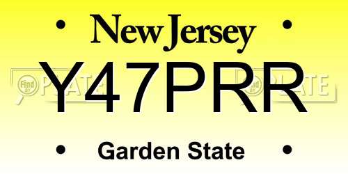 Y47PRR New Jersey License Plate