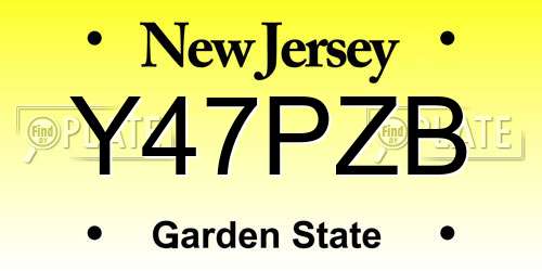 Y47PZB New Jersey License Plate