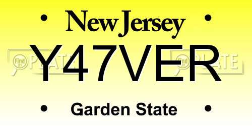 Y47VER New Jersey License Plate