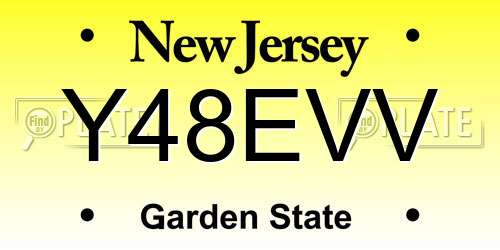 Y48EVV New Jersey License Plate