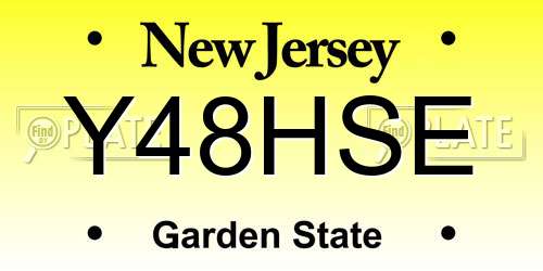 Y48HSE New Jersey License Plate