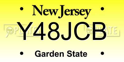 Y48JCB New Jersey License Plate