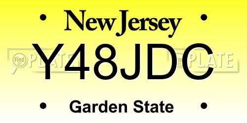 Y48JDC New Jersey License Plate