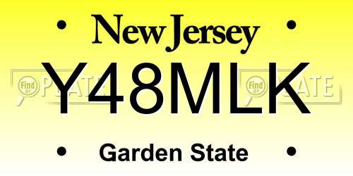 Y48MLK New Jersey License Plate