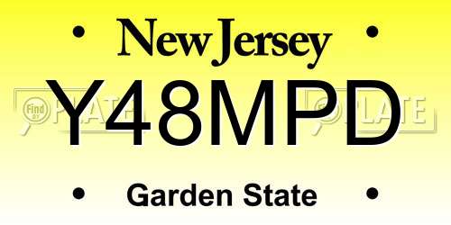 Y48MPD New Jersey License Plate