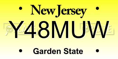 Y48MUW New Jersey License Plate