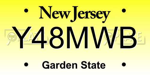 Y48MWB New Jersey License Plate