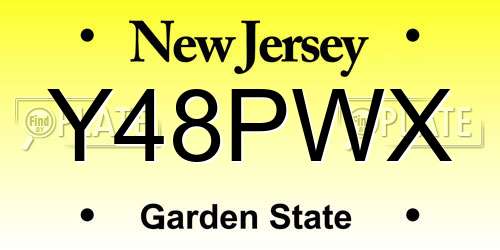 Y48PWX New Jersey License Plate