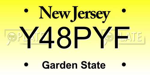 Y48PYF New Jersey License Plate