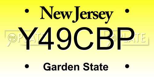 Y49CBP New Jersey License Plate