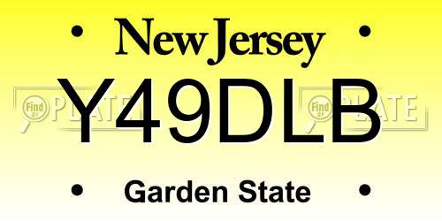 Y49DLB New Jersey License Plate