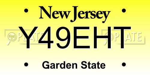 Y49EHT New Jersey License Plate