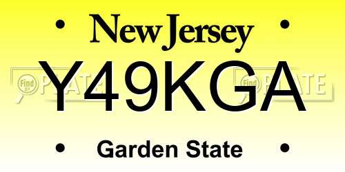 Y49KGA New Jersey License Plate