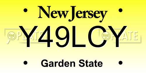 Y49LCY New Jersey License Plate