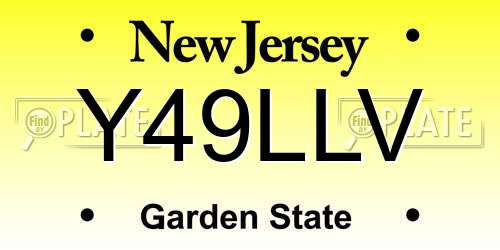 Y49LLV New Jersey License Plate