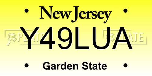 Y49LUA New Jersey License Plate