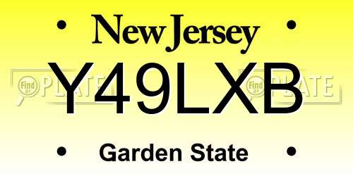 Y49LXB New Jersey License Plate