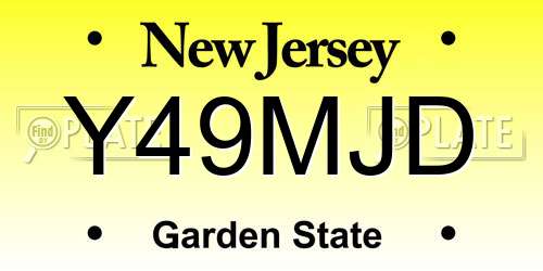 Y49MJD New Jersey License Plate