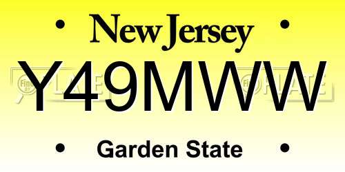 Y49MWW New Jersey License Plate