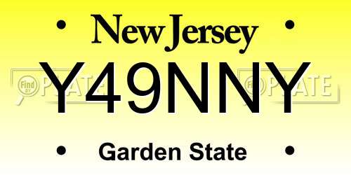 Y49NNY New Jersey License Plate