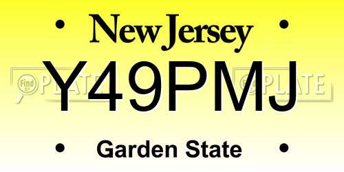 Y49PMJ New Jersey License Plate