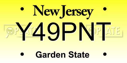 Y49PNT New Jersey License Plate