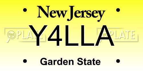 Y4LLA New Jersey License Plate
