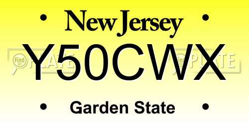 Y50CWX New Jersey License Plate
